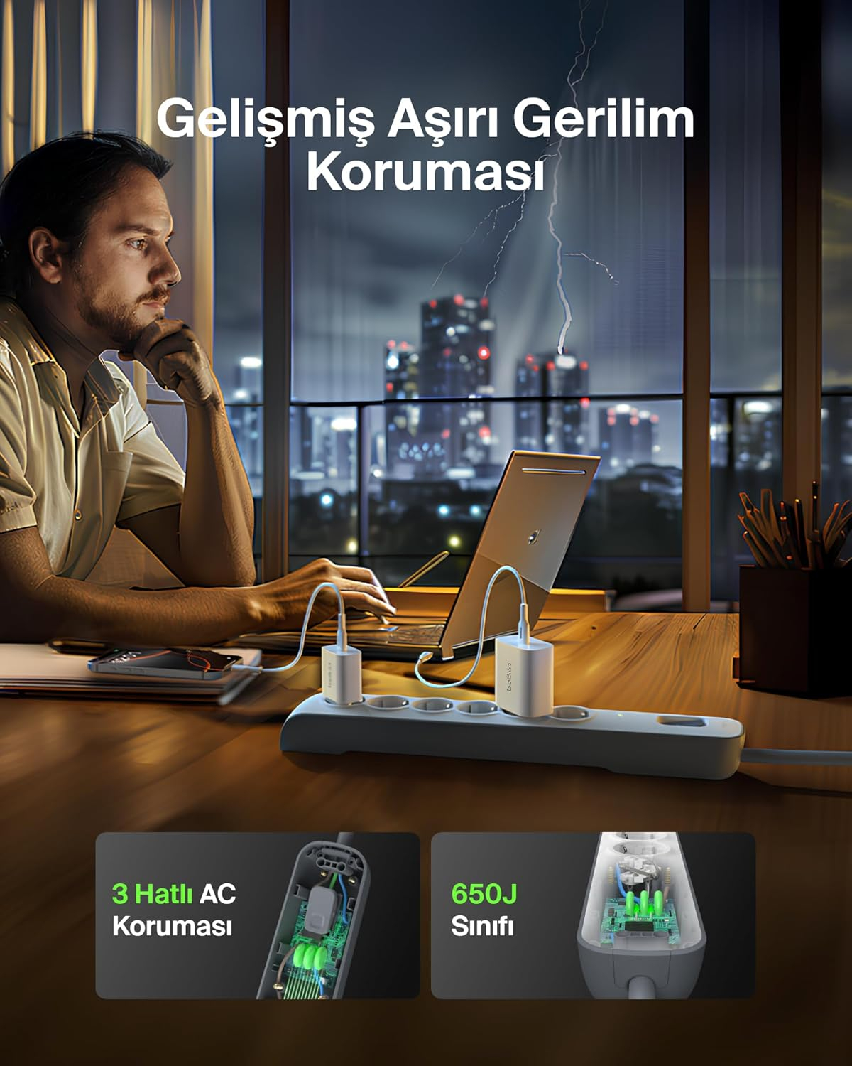 Belkin BSV603VF2M-V2 Surgemaster 2M 6`lı Akım Korumalı Priz