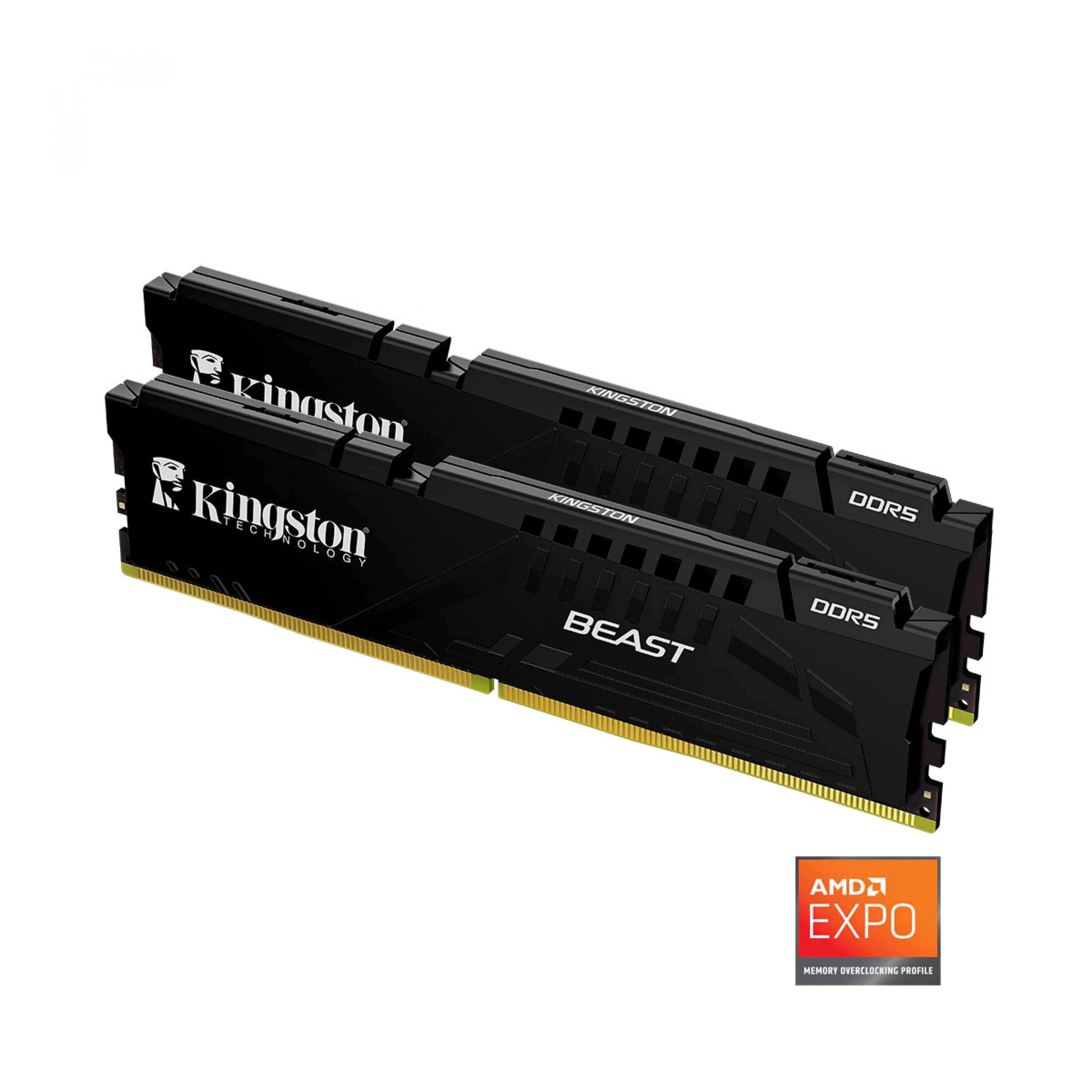Kingston Beast KF560C36BBEK2-64 64GB (2x32GB) DDR5 6000MHz CL36 Siyah Gaming Ram (Bellek)