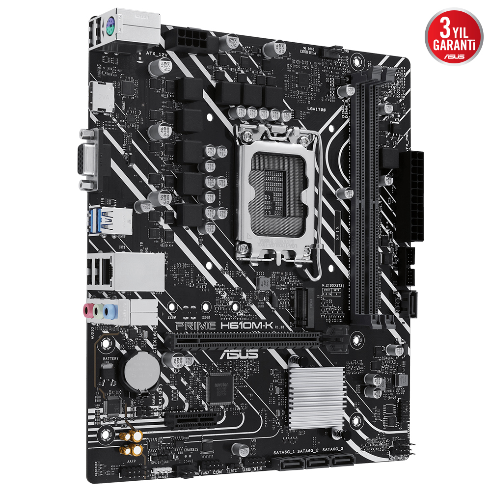 ASUS Prime H610M-K ARGB DDR5 M.2 HDMI VGA mATX 1700p Gaming (Oyuncu) Anakart