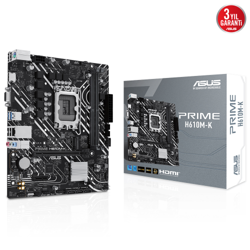 ASUS Prime H610M-K ARGB DDR5 M.2 HDMI VGA mATX 1700p Gaming (Oyuncu) Anakart