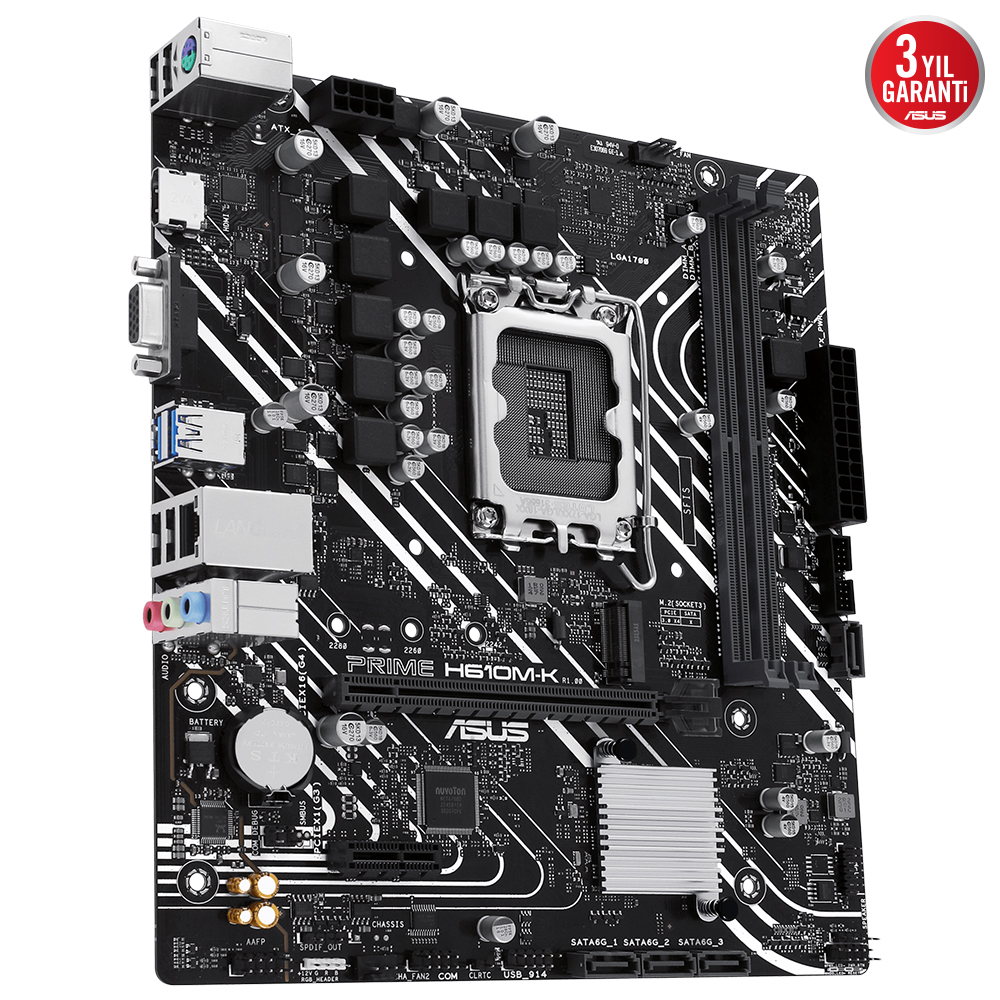 ASUS Prime H610M-K Intel Soket LGA1700 DDR5 5600MHz mATX Gaming (Oyuncu) Anakart