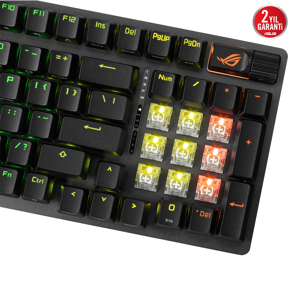 ASUS ROG Strix Scope II 96 Wireless RX PBT UK Red Switch RGB Siyah Gaming (Oyuncu) Klavye
