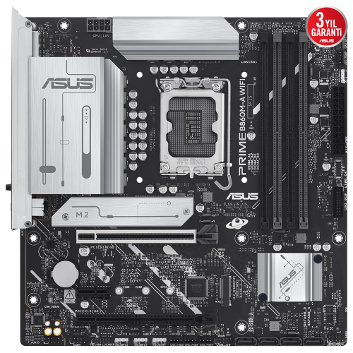 ASUS PRIME B860M-A WiFi Soket 1851 DDR5 8666MHz mATX Gaming (Oyuncu) Anakart