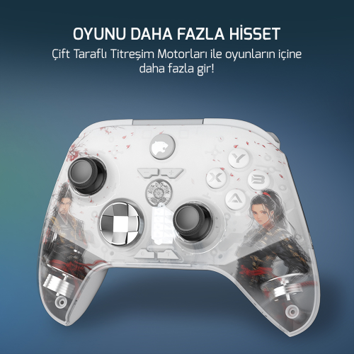 GamePower Force RGB Kablosuz Beyaz Gamepad (2.4G, Bluetooth,Kablolu)