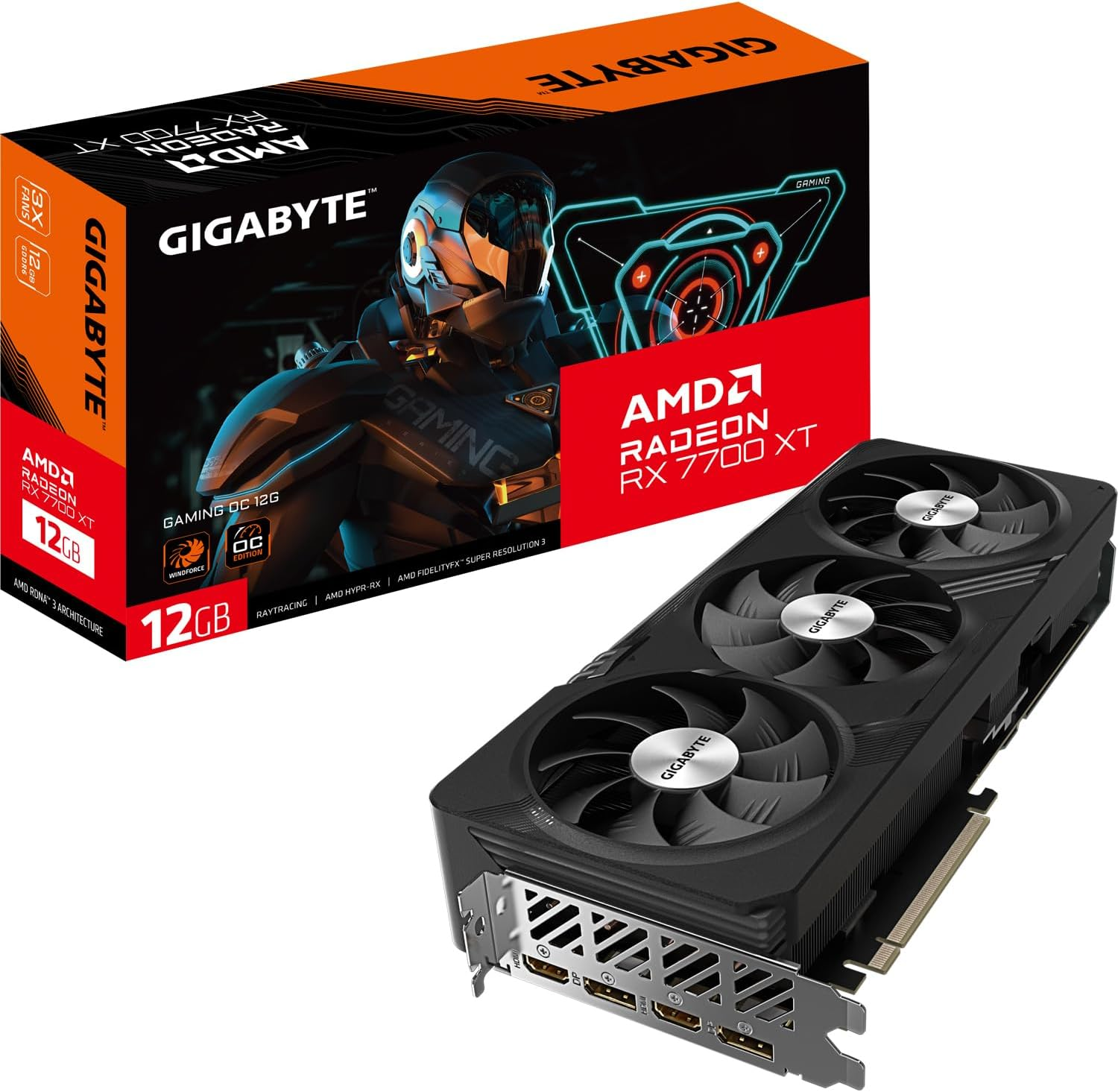 Gigabyte Radeon RX7700XT OC GV-R77XTGAMING OC-12GD 12GB GDDR6 192Bit Gaming (Oyuncu) Ekran Kartı