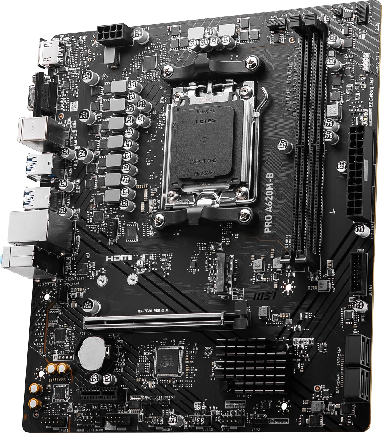 MSI Pro A620M-B AMD A620 AM5 Soket DDR5 6800(OC)MHz mATX Anakart