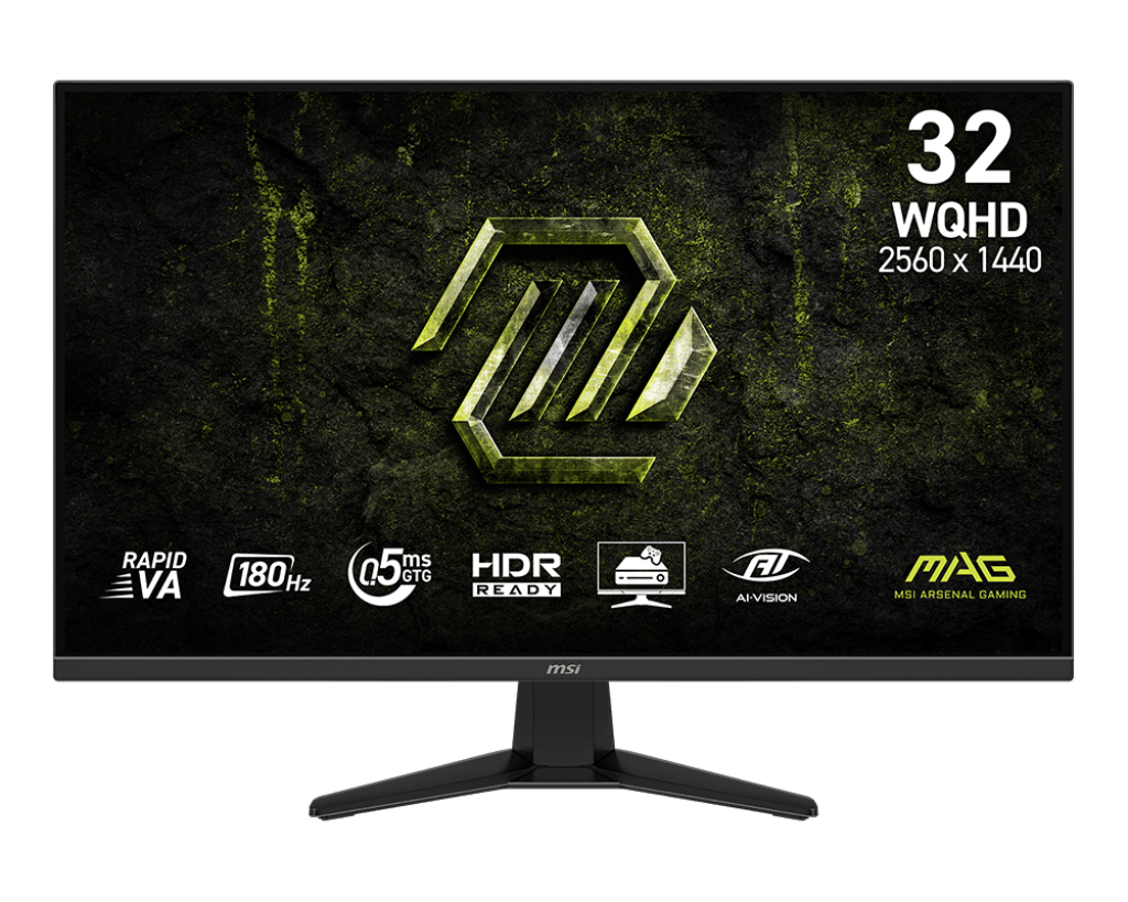 MSI MAG 325QF E18V 31.5″ 180Hz 0.5ms 2560x1440 (WQHD) 16:9 Flat Rapid VA Adaptive-Sync Gaming Monitor