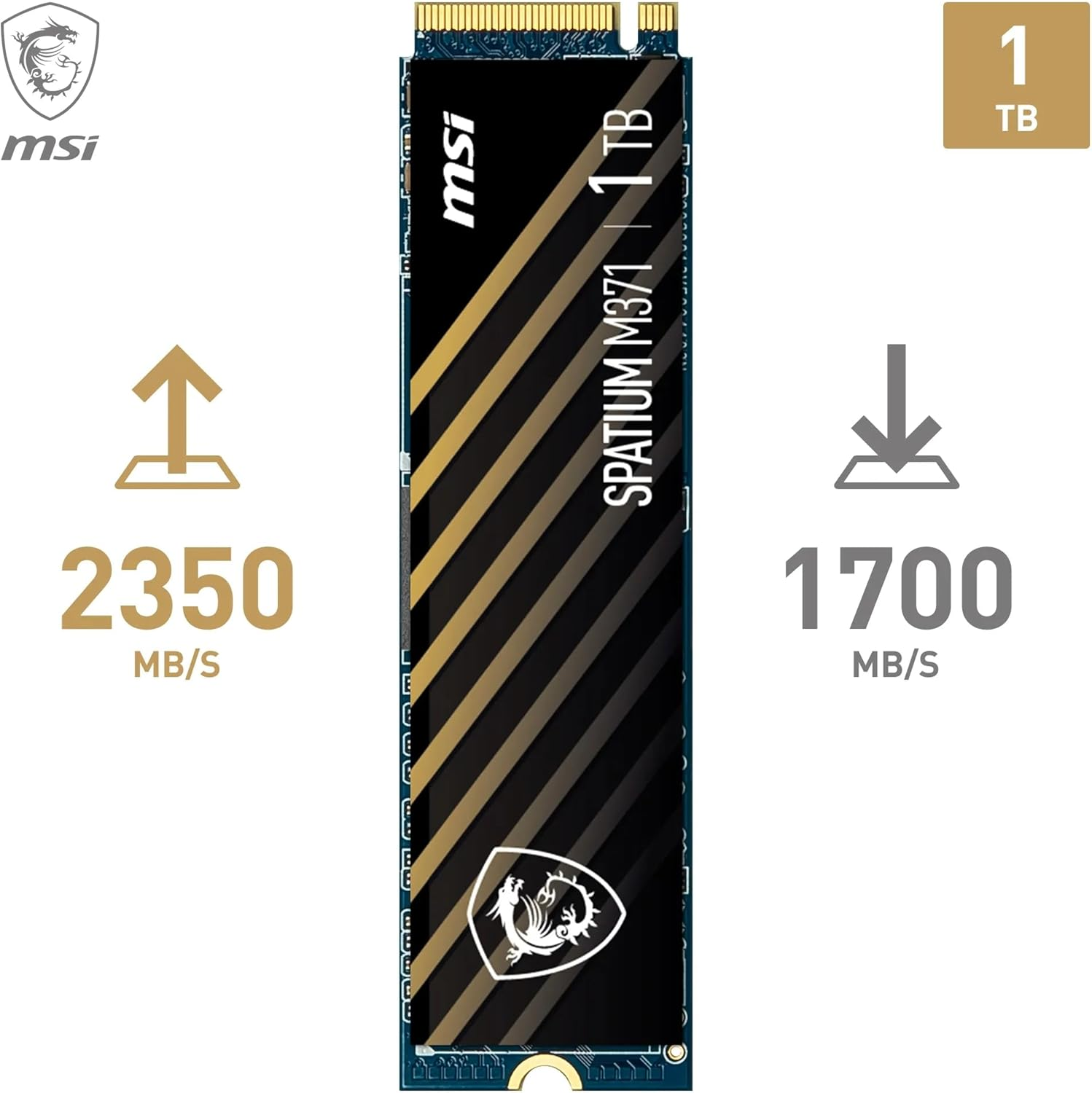 MSI Spatium M371 1TB 2350/1700MB/s PCIe Gen3x4 NVMe M.2 SSD Disk