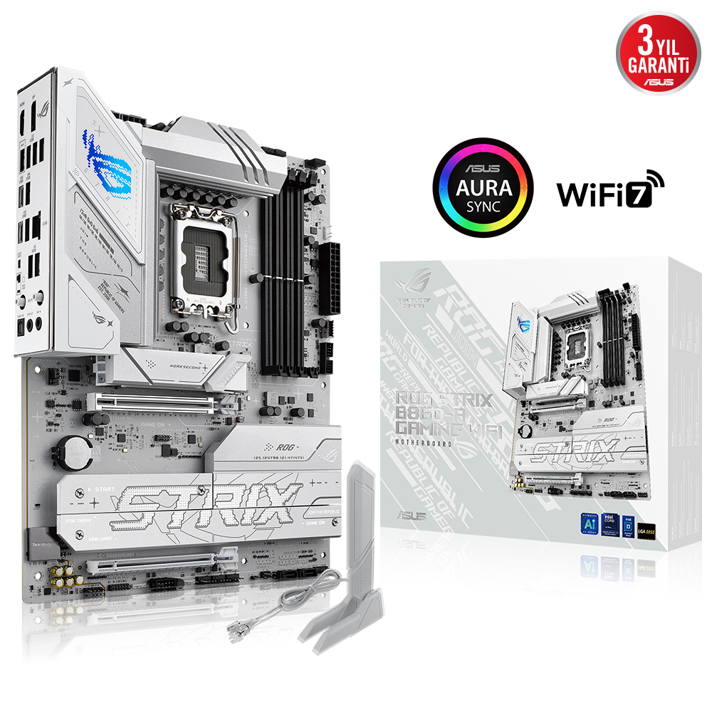 ASUS ROG STRIX B860-A GAMING WIFI Intel B860 Soket 1851 DDR5 8600+(OC)MHz ATX Gaming (Oyuncu) Anakart