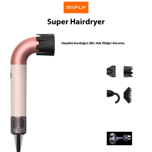 Mifly Super Hairdryer Saç Kurutma Makinesi Pembe