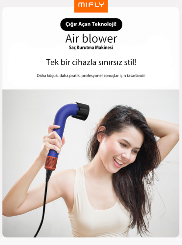 Mifly Super Hairdryer Saç Kurutma Makinesi Mor