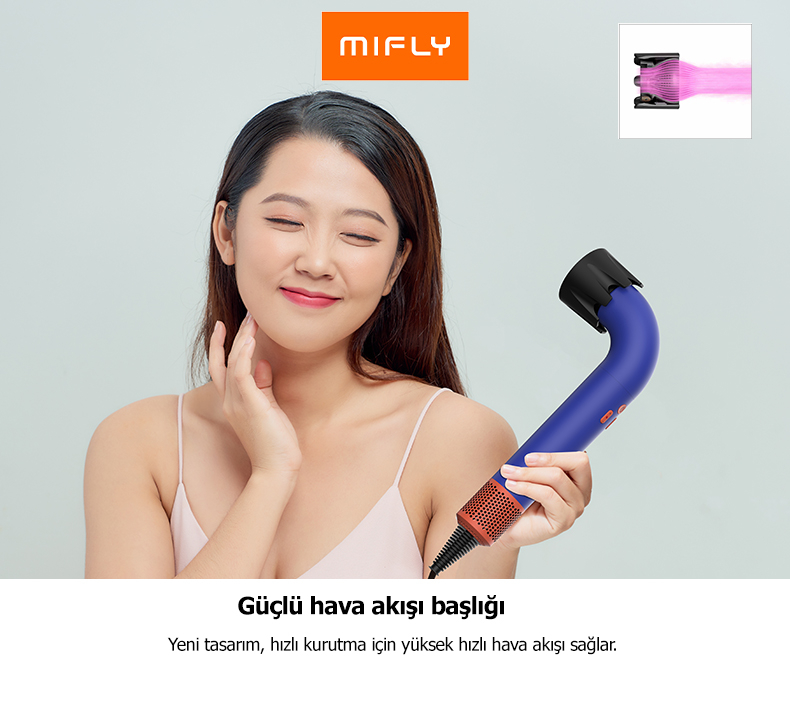 Mifly Super Hairdryer Saç Kurutma Makinesi Mor