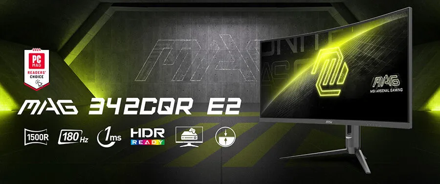 MSI MAG 342CQR E2 34″ 180Hz 1ms HDMI DP FreeSync Premium Pivot UWQHD VA Curved Gaming (Oyuncu) Monitör