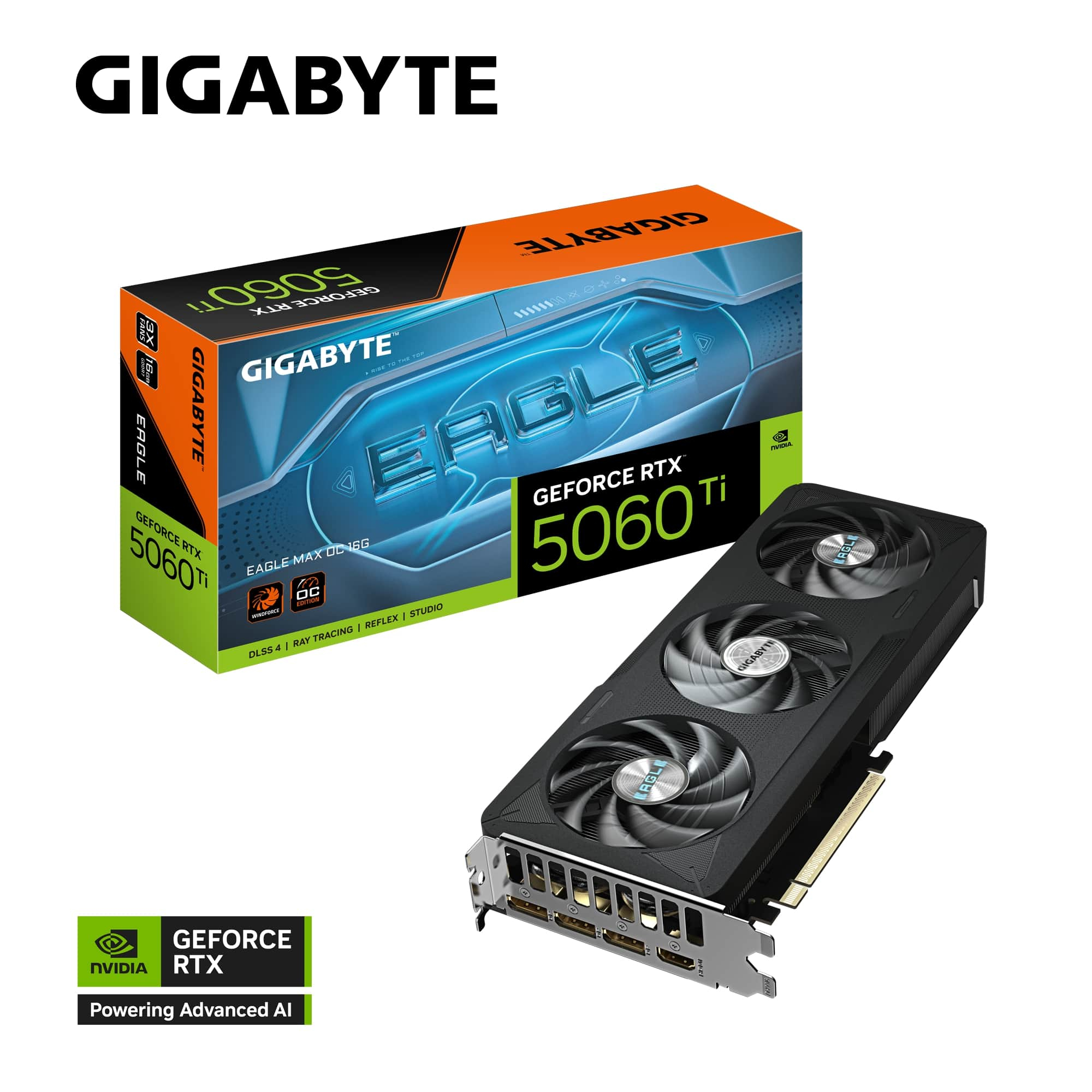 Gigabyte GeForce RTX5060TI EAGLE MAX OC GV-N506TEAGLEMAX OC-16GD GDDR7 16GB 128Bit Gaming (Oyuncu) Ekran Kartı