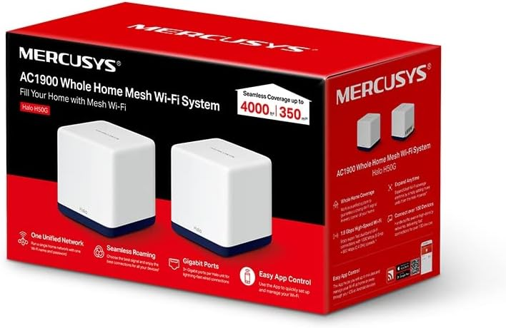 TP-Link Mercusys Halo H50G AC1900 Mesh WiFi Sistemi (2`li Paket)