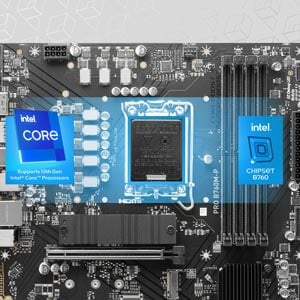 MSI PRO B760M-P Intel B760 Soket 1700 DDR5 6800(OC)MHz mATX Gaming Anakart