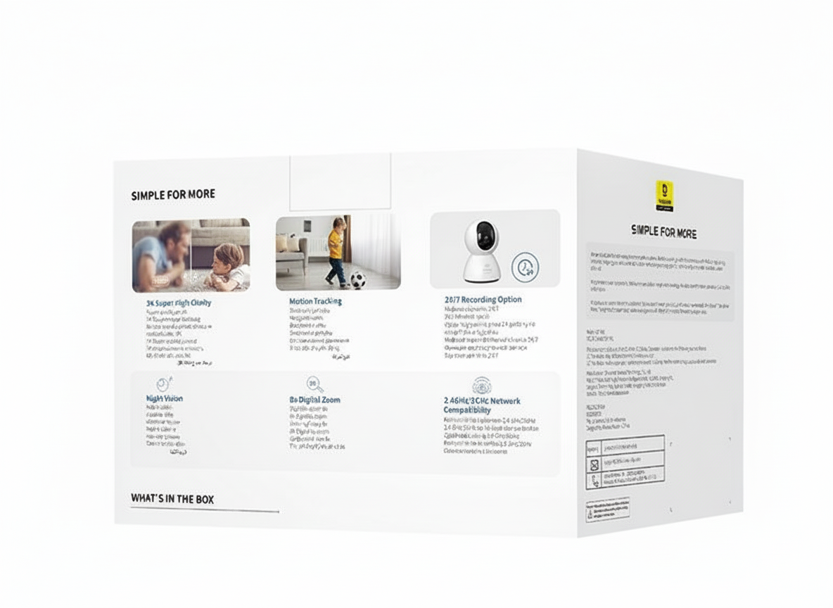 Baseus Security P1 Indoor 3k Wi-Fi Güvenlik Kamerası 