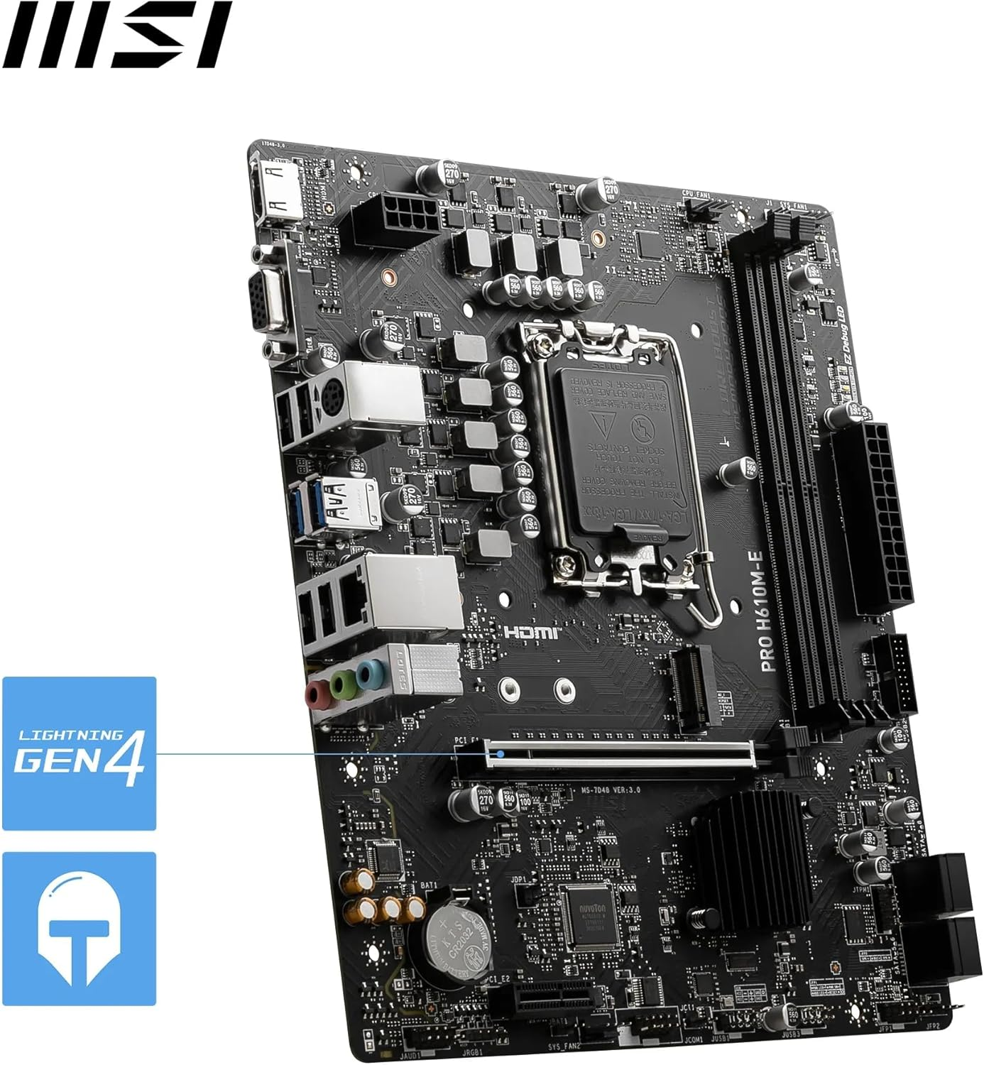 MSI PRO H610M-E Intel LGA1700 DDR5 5600MHz mATX Gaming Anakart