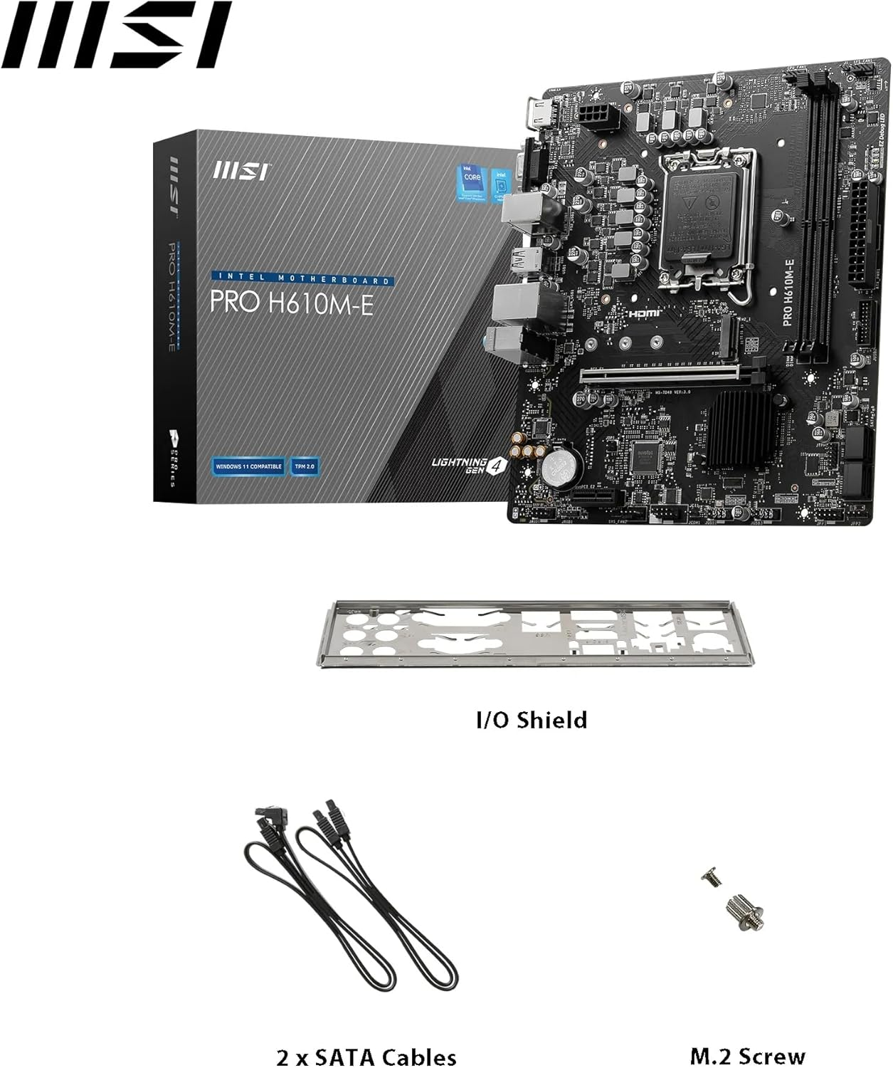MSI PRO H610M-E Intel LGA1700 DDR5 5600MHz mATX Gaming Anakart