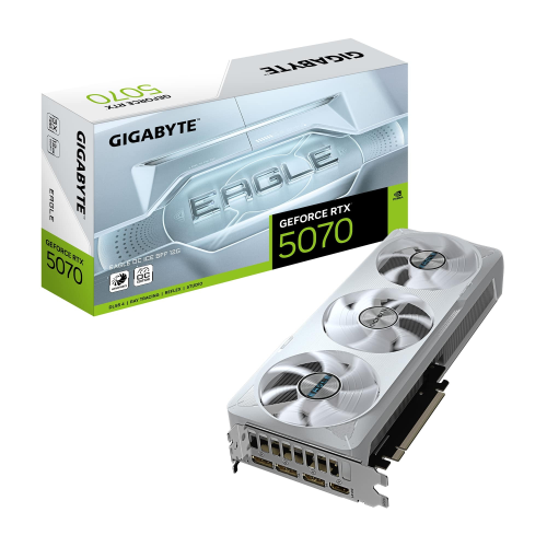 Gigabyte GeForce RTX 5070 EAGLE OC ICE SFF GV-N5070EAGLEOC ICE-12GD GDDR7 12G Gaming (Oyuncu) Ekran Kartı