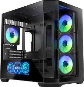 Bitfenix Digital T10 Black 850W 80+ Bronze PSU 4x120mm ARGB Fan ATX Temperli Cam Siyah Gaming (Oyuncu) Kasa