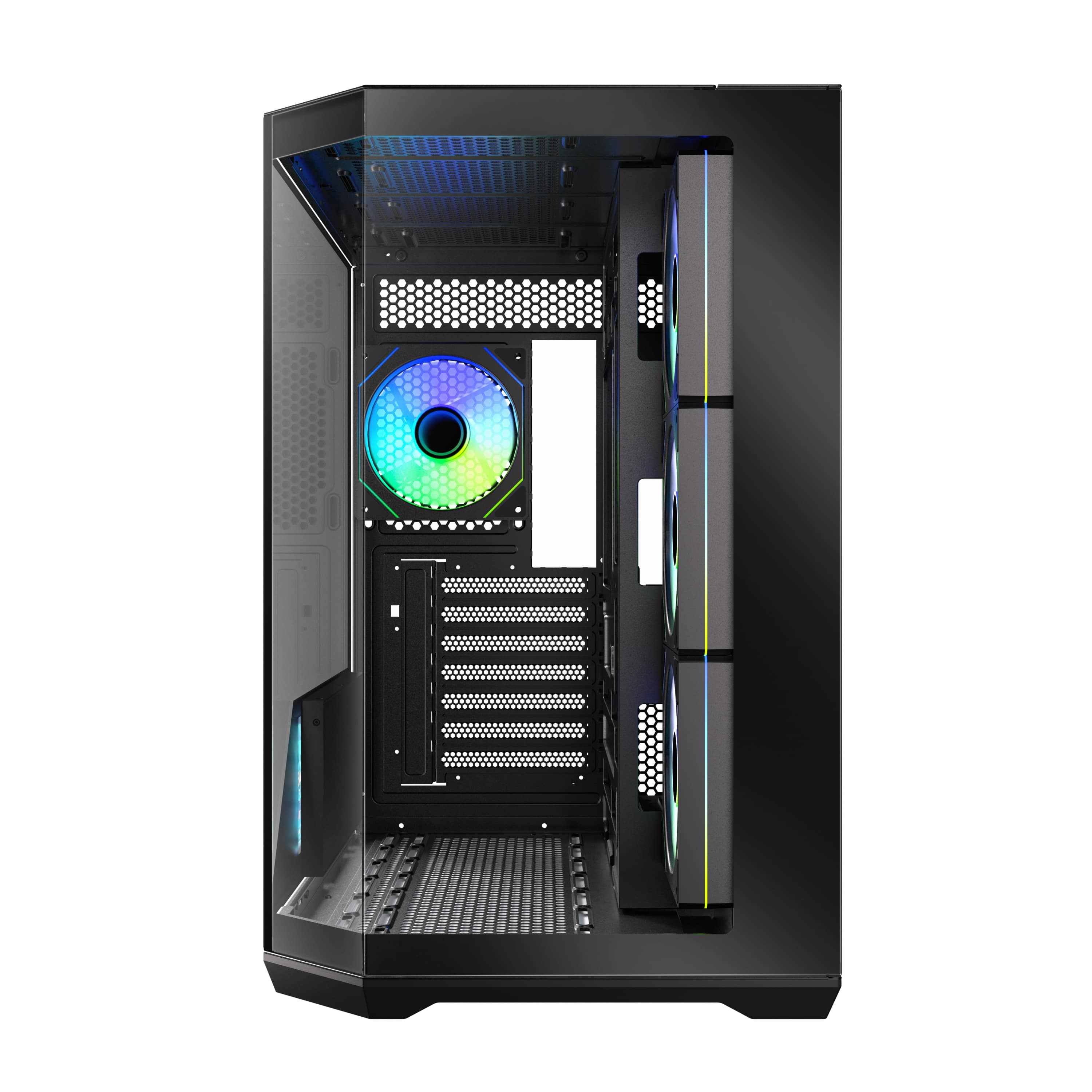 Bitfenix Digital T10 Black 850W 80+ Bronze BFC-WT10EFBBW850-4A 4x120mm ARGB Fan ATX Temperli Cam Siyah Gaming (Oyuncu) Kasa