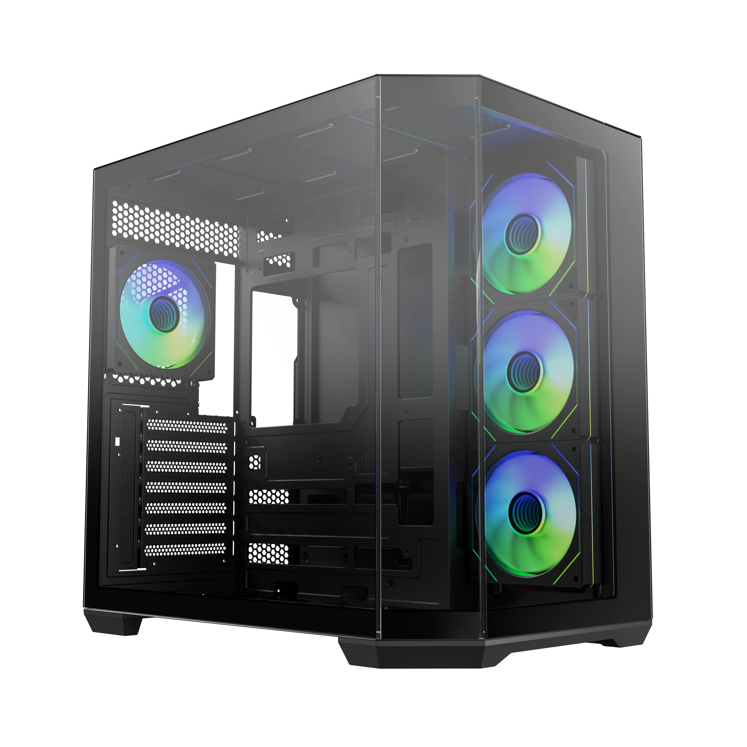 Bitfenix Mirror T10 Black 850W 80+ Bronze PSU 4x120mm ARGB Fan ATX Aynalı Temperli Cam Siyah Gaming (Oyuncu) Kasa