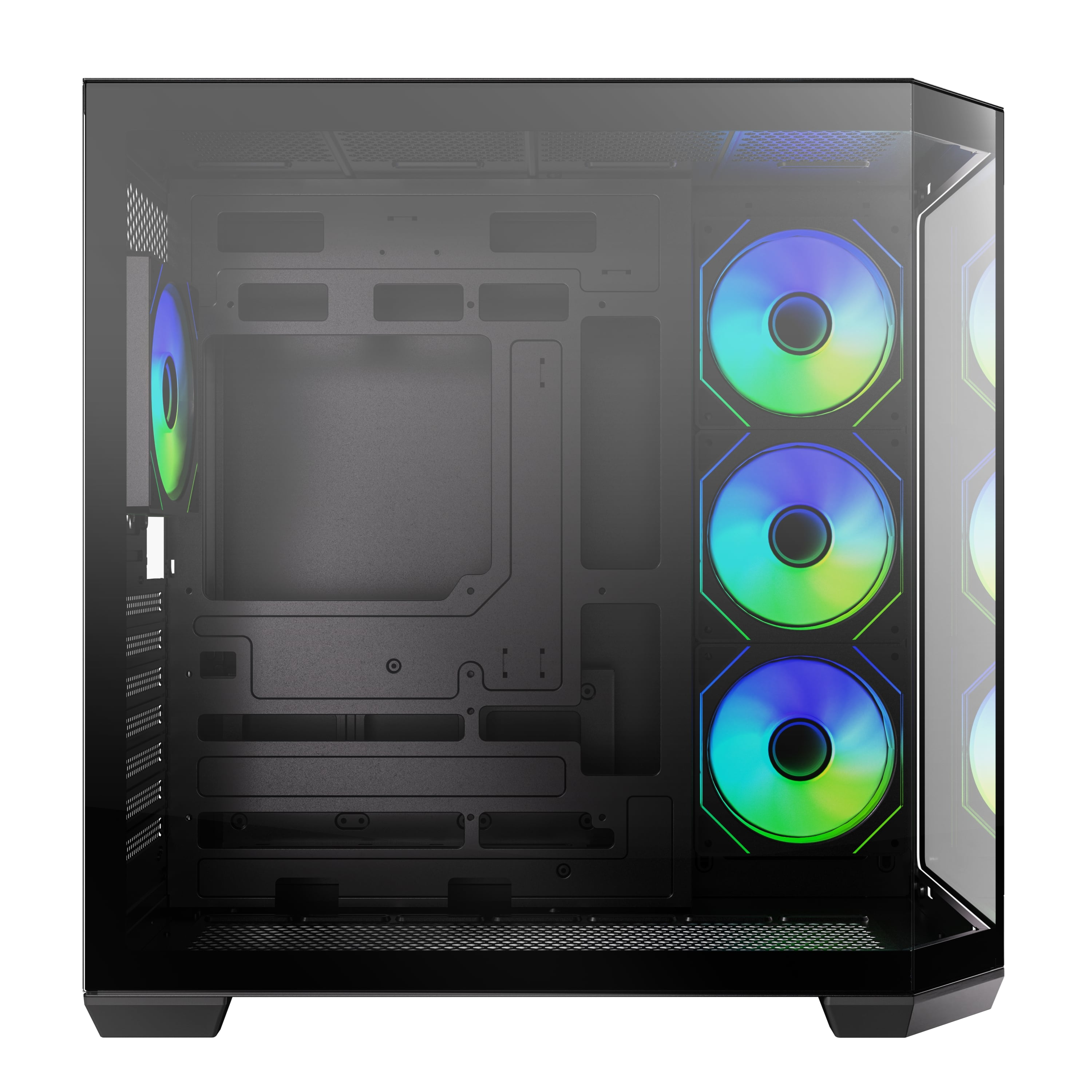 Bitfenix Mirror T10 Black 850W 80+ Bronze PSU 4x120mm ARGB Fan ATX Aynalı Temperli Cam Siyah Gaming (Oyuncu) Kasa