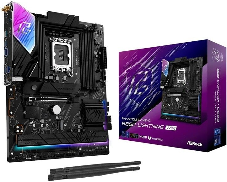 Asrock B860 Lightning WiFi LGA1851 DDR5 8933MHz+(OC) ATX Gaming (Oyuncu) Anakart