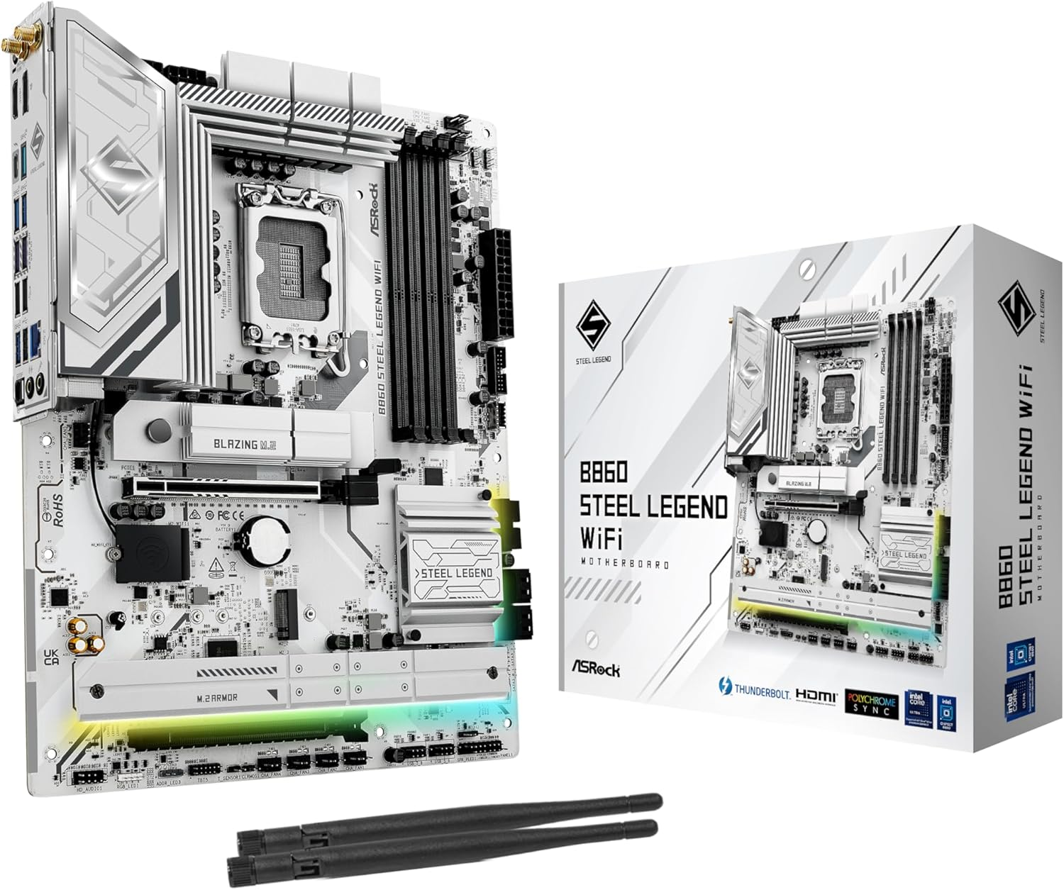 Asrock B860 Steel Legend WiFi LGA1851 DDR5 8666MHz+(OC) ATX Gaming (Oyuncu) Anakart