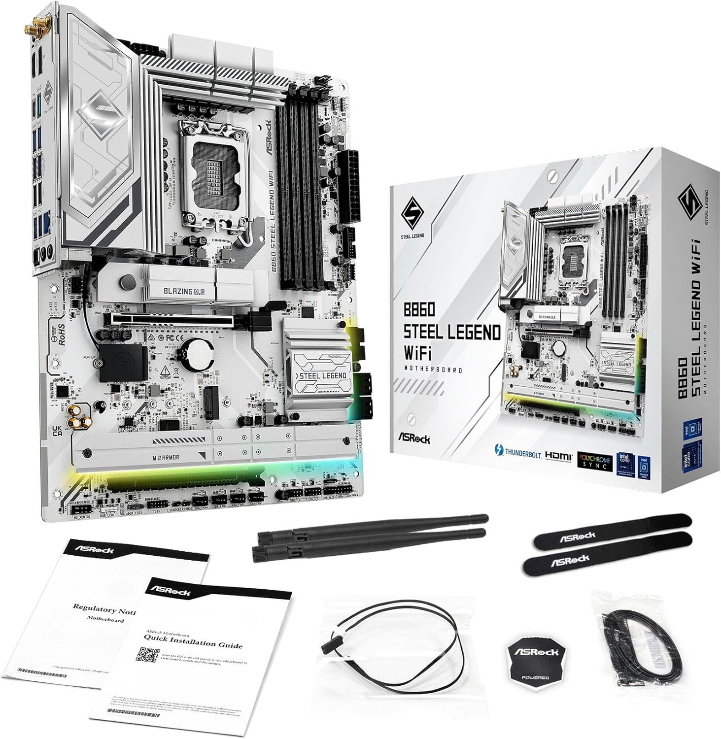 Asrock B860 Steel Legend WiFi LGA1851 DDR5 8666MHz+(OC) ATX Gaming (Oyuncu) Anakart