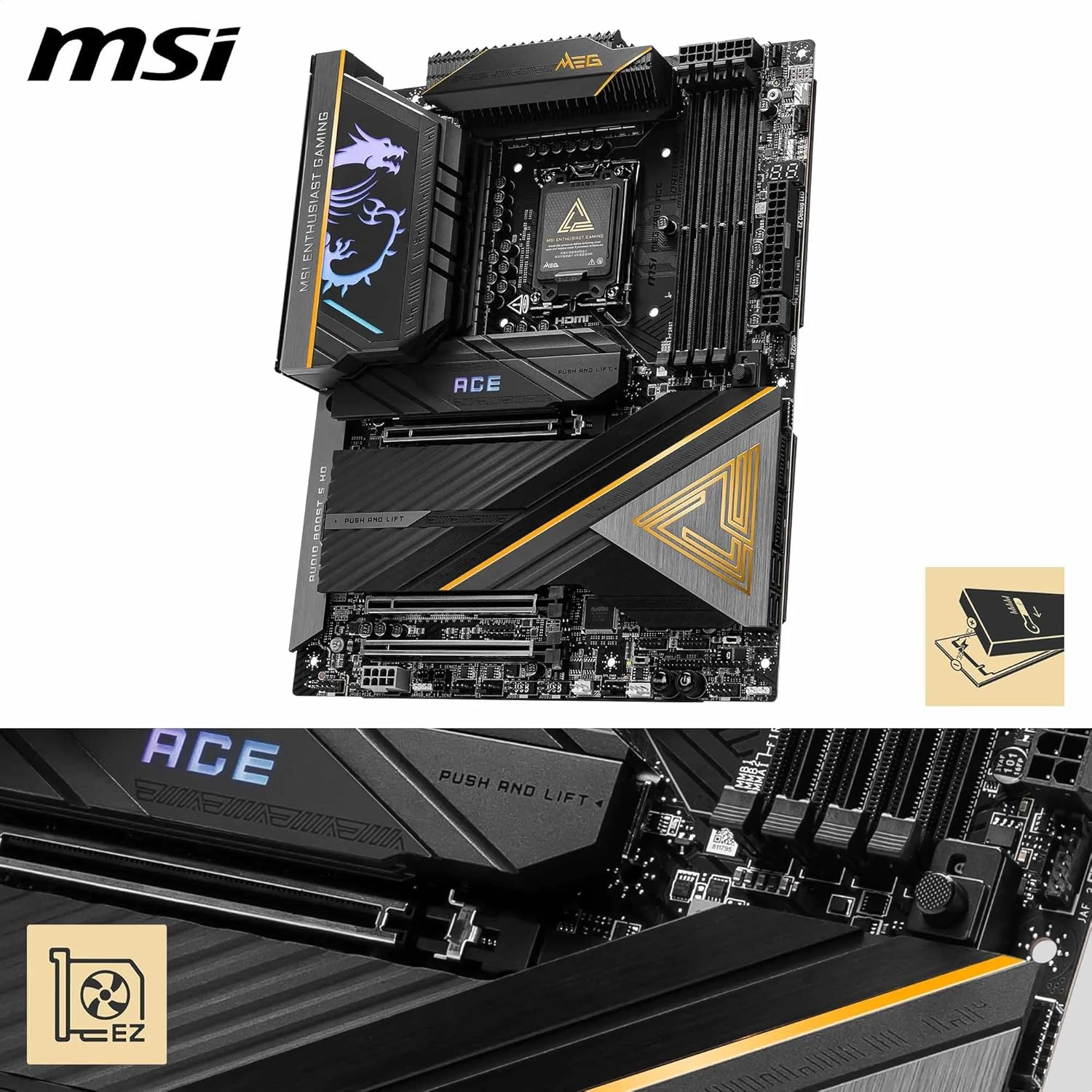 MSI MEG Z890 ACE Soket 1851 DDR5 9200MHZ(OC) Gaming (Oyuncu) Anakart