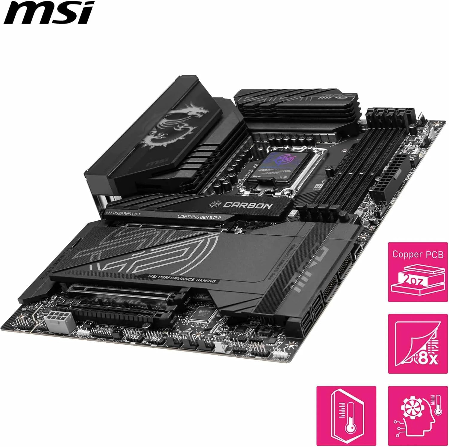 MSI MPG Z890 Carbon WIFI Soket 1851 DDR5 9200MHZ WIFI 7 ATX Gaming Anakart
