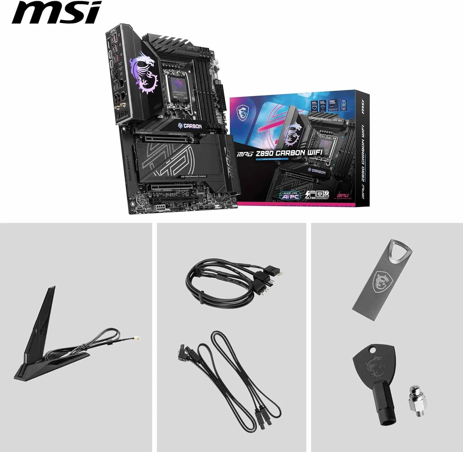 MSI MPG Z890 Carbon WIFI Soket 1851 DDR5 9200MHZ WIFI 7 ATX Gaming Anakart