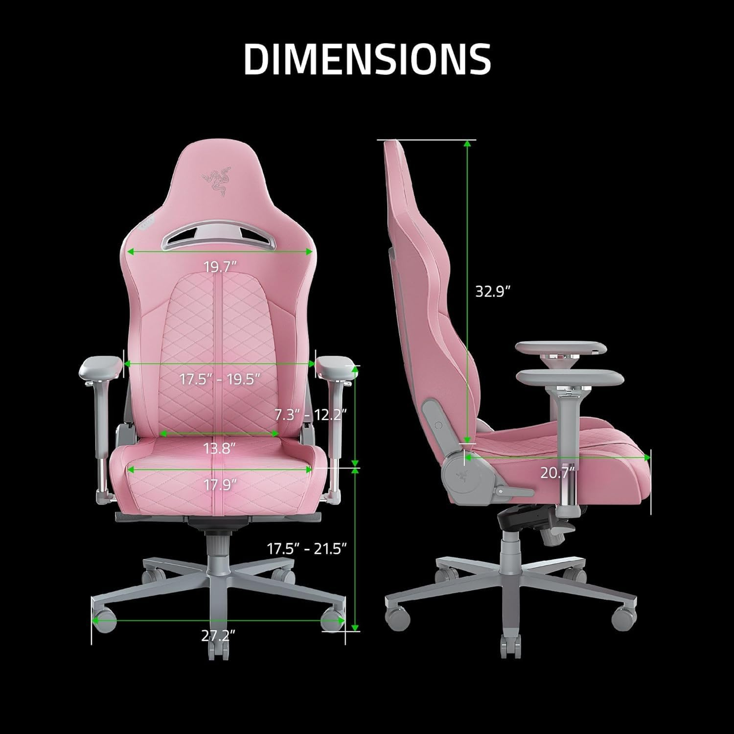 Razer Enki Oyuncu Koltuğu Pembe RZ38-03720200-R3G1