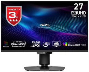 MSI MAG 274UPDF E16M 27″ 160Hz 0.5ms 3840x2160 (UHD) 16:9 Flat Rapid IPS Mini Led Adaptive-Sync Pivot Gaming Monitor