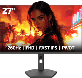 GamePower Lunis L60 27″ 260Hz 0.5Ms Fast IPS FHD RGB Pivot Gaming Monitör (Sıfır Ölü Piksel Garantili)