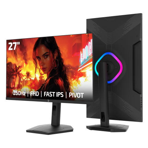 GamePower Lunis L60 27″ 260Hz 0.5Ms Fast IPS FHD RGB Pivot Gaming Monitör (Sıfır Ölü Piksel Garantili)