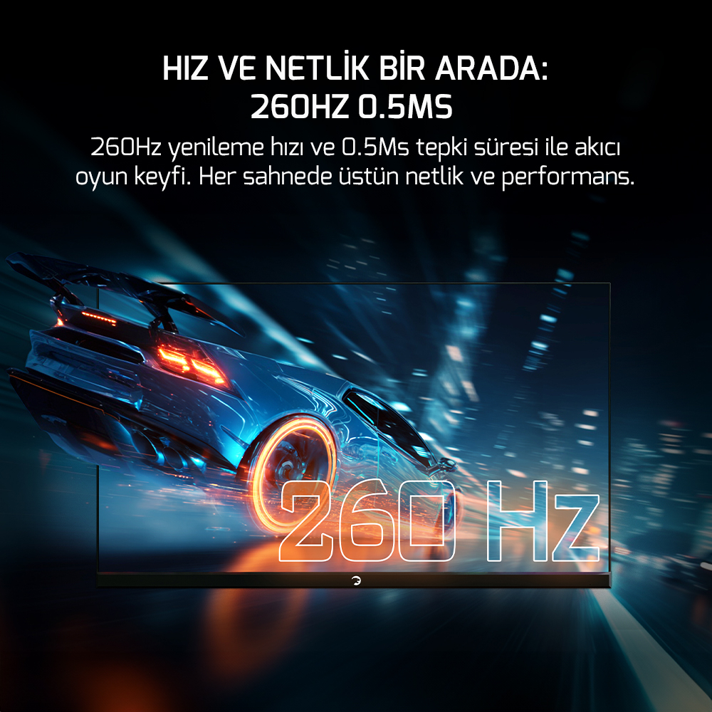 GamePower Lunis L60 27″ 260Hz 0.5Ms Fast IPS FHD RGB Pivot Gaming Monitör (Sıfır Ölü Piksel Garantili)