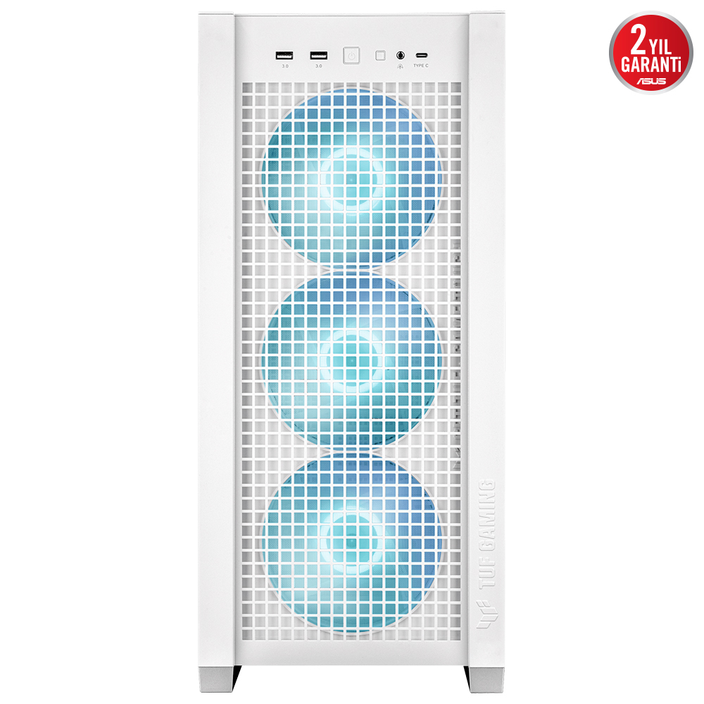 ASUS TUF Gaming GT302 TG ARGB Temperli Cam USB 3.2 Beyaz E-ATX Mid-Tower Gaming Kasa