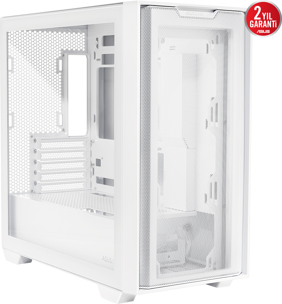 ASUS A21 Plus ARGB Temperli Cam USB 3.2 mATX Mesh Beyaz Mid Tower Gaming Kasa
