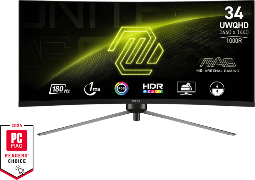 MSI MAG 345CQR  34″ 180Hz 1ms UWQHD VA Curved Gaming (Oyuncu) Monitör