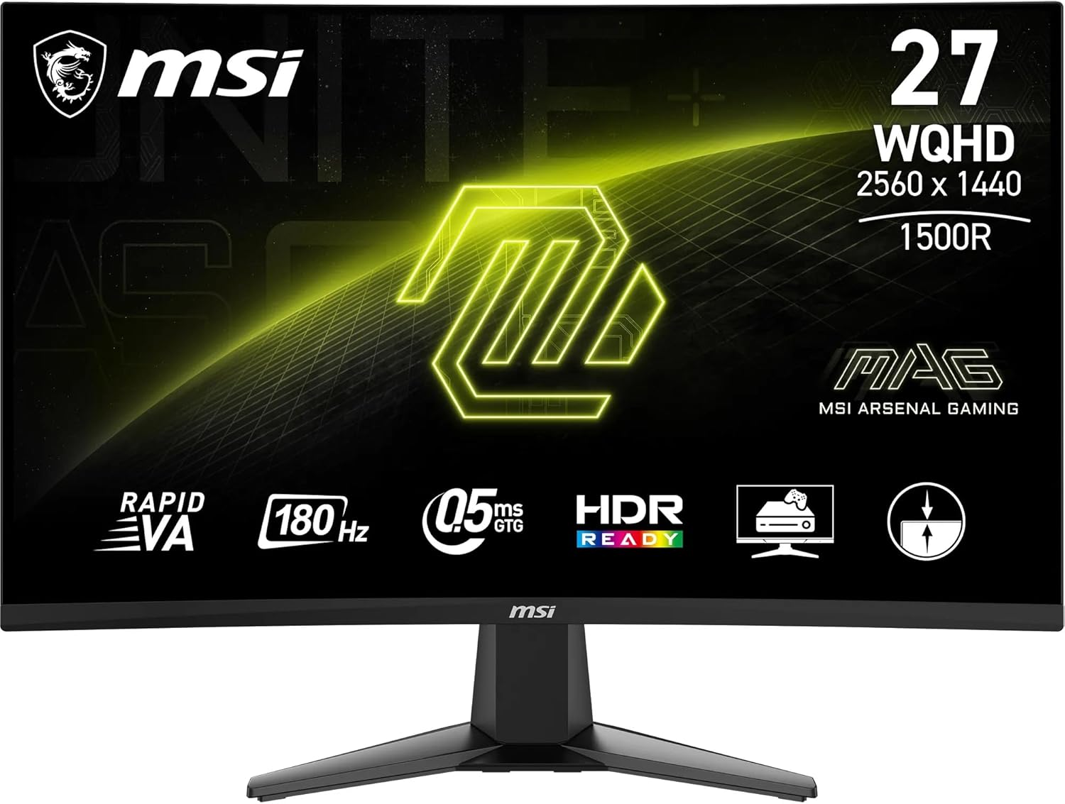 MSI MAG 27CQ6F 27″ 180Hz 0,5ms WQHD Rapid VA Curved Gaming Monitör