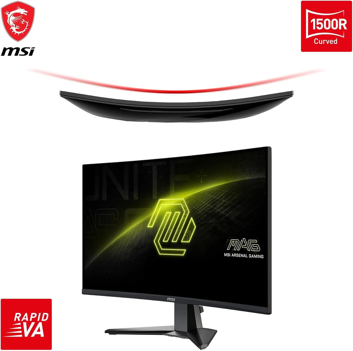 MSI MAG 27CQ6F 27″ 180Hz 0,5ms WQHD Rapid VA Curved Gaming Monitör
