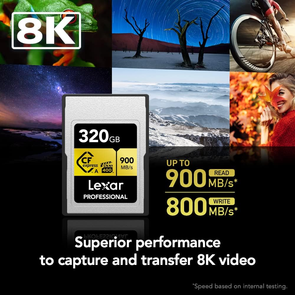 Lexar 320GB LCAGOLD320G-RNENG CF-EXP Professional Gold Serie 900/ 800MB/s  Hafıza Kartı