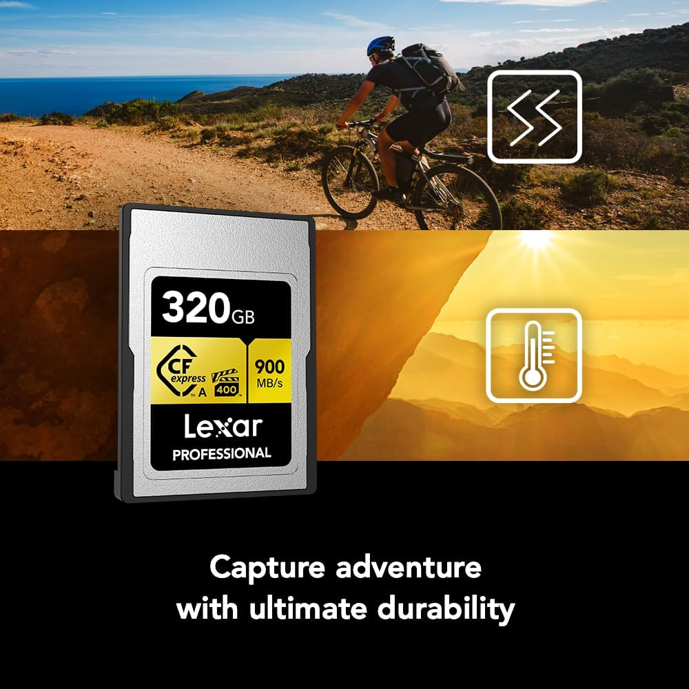 Lexar 320GB LCAGOLD320G-RNENG CF-EXP Professional Gold Serie 900/ 800MB/s  Hafıza Kartı