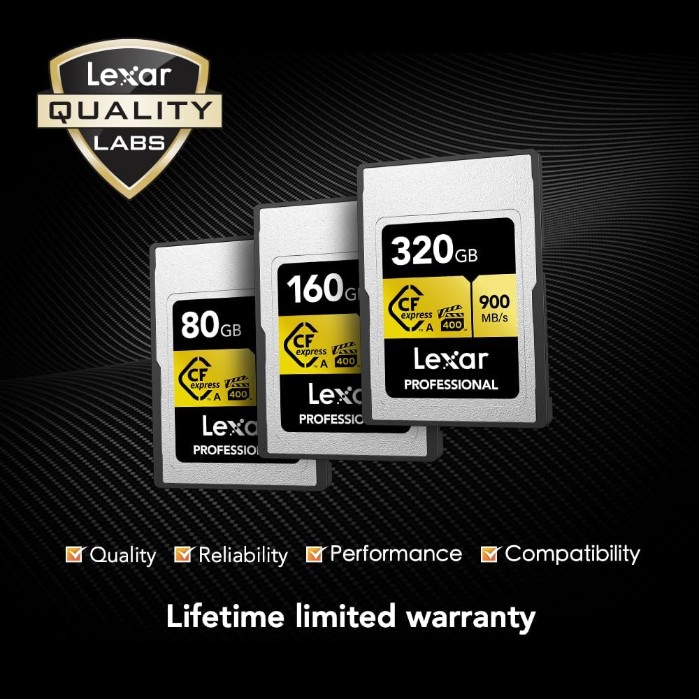 Lexar 320GB LCAGOLD320G-RNENG CF-EXP Professional Gold Serie 900/ 800MB/s  Hafıza Kartı