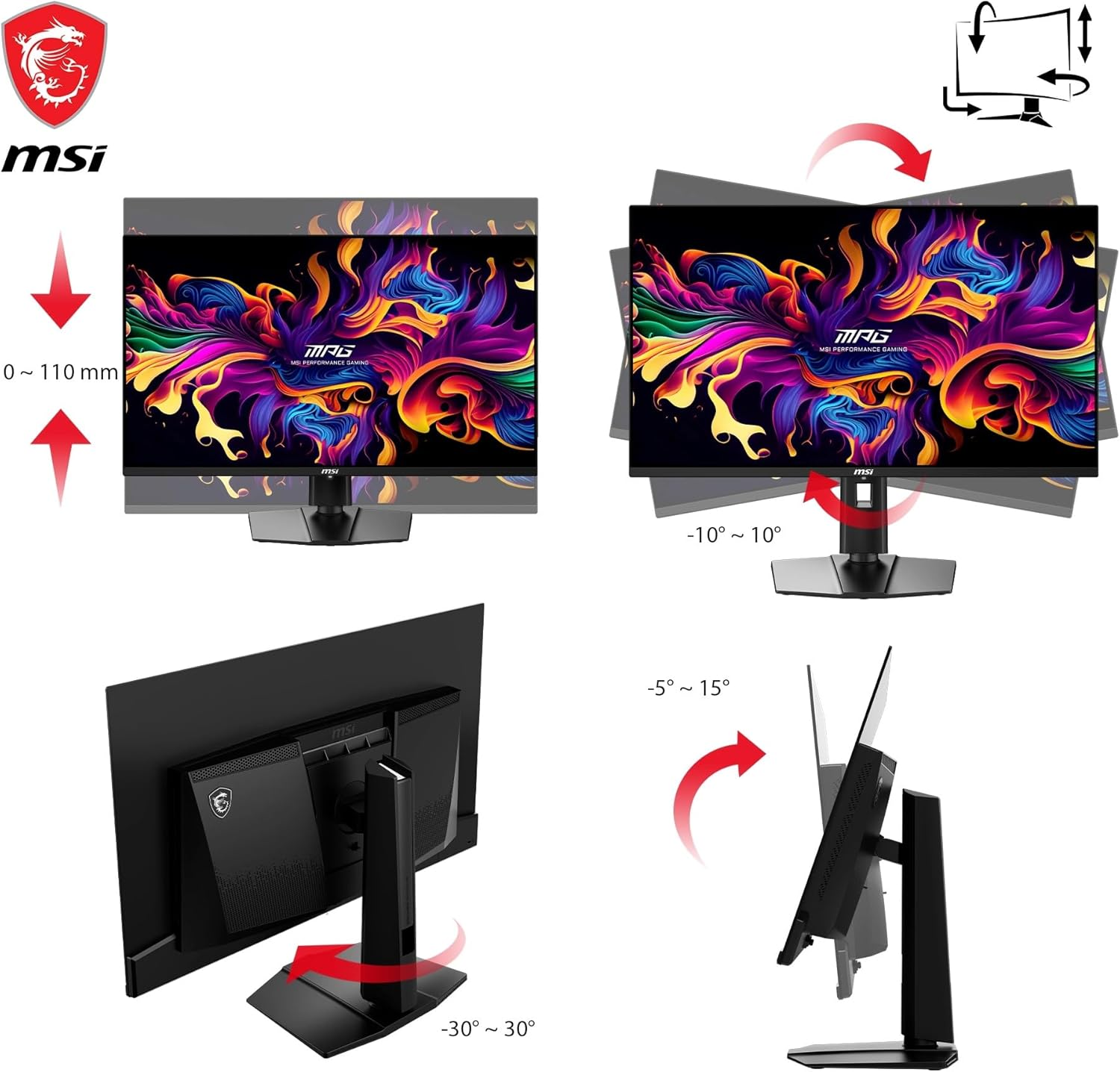 MSI MAG 321UPX QD-OLED 31.5″ 0.03ms 240Hz UHD QD-OLED Adaptive-Sync Gaming (Oyuncu) Monitör
