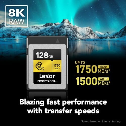 Lexar 128GB LCXEXPR128G-RNENG CF-EXP Professioanl Type-B 1750/1500MB/s Hafıza Kartı