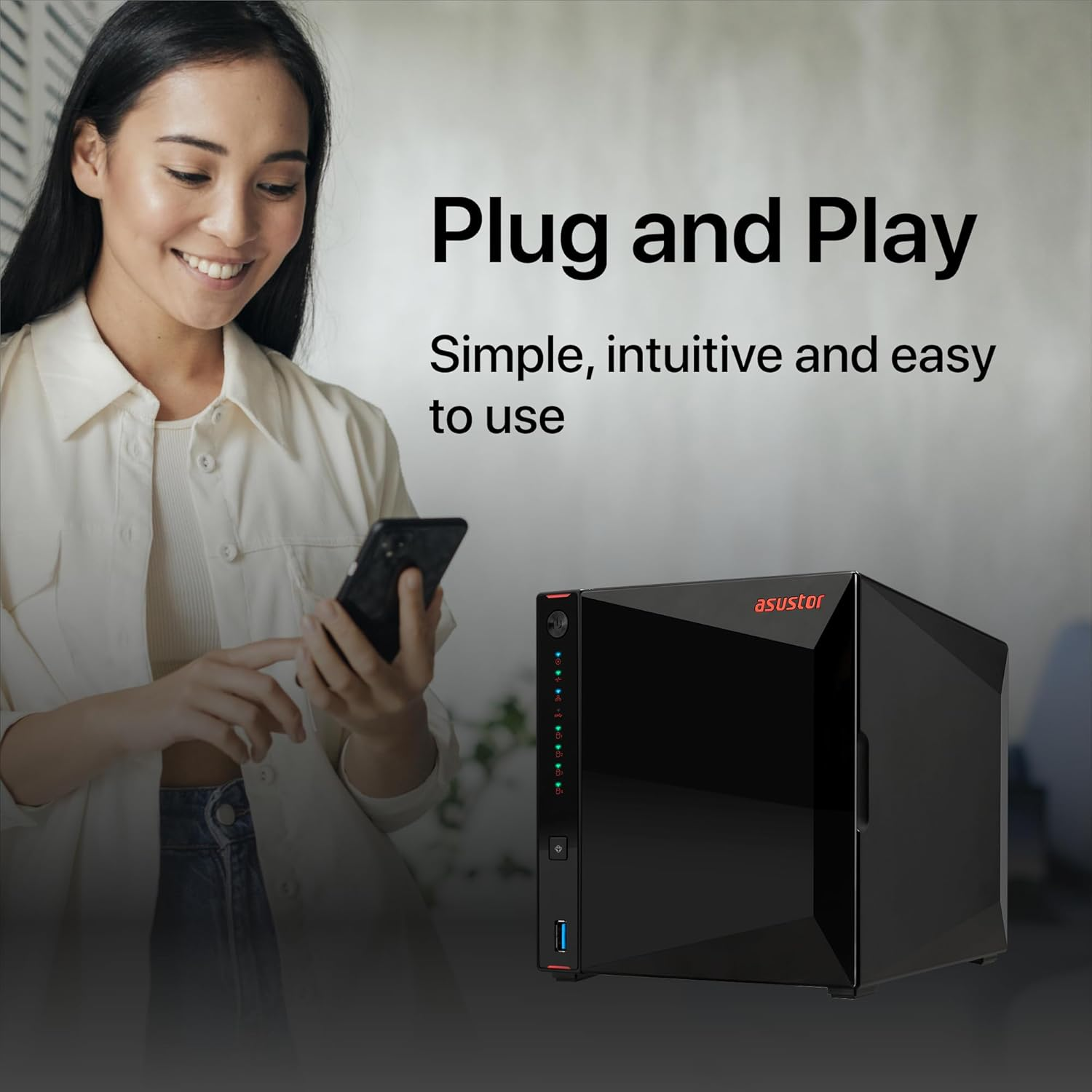 Asustor AS5404T 4 Yuvalı (4x22TB Desteği) 4GB DDR4 2.5GBE Nas Depolama Ünitesi